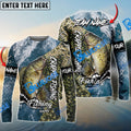 BlueJose Crappie Fishing Skin Seawave Custom Name & Team Name 3D Shirts