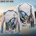 BlueJose Trout Fishing White Fin Water Silhouette Sport Custom Name & Team Name 3D Shirts