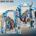 BlueJose Trout Fishing Light Blue Camo Sport Custom Name & Team Name 3D Shirts