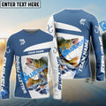 BlueJose Walleye Fishing Light Navy Sport Custom Name & Team Name 3D Shirts