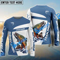 BlueJose Trout Fishing Light Navy Sport Custom Name & Team Name 3D Shirts