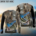 BlueJose Customize Name Bass Fishing Nature 3D Shirts