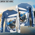 BlueJose Catfish Fishing Light Navy Sport Custom Name & Team Name 3D Shirts