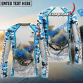 BlueJose Catfish Fishing Light Blue Camo Sport Custom Name & Team Name 3D Shirts
