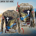 BlueJose Crappie Fishing Cross Camo Custom Name & Team Name 3D Shirts