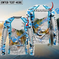 BlueJose Walleye Fishing Light Blue Camo Sport Custom Name & Team Name 3D Shirts