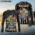 BlueJose Pike Fishing American Flag Camo Cross Gear Custom Name & Team Name 3D Shirts