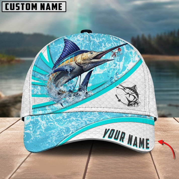BlueJose Marlin Fishing Water Tornado Personalized Cap