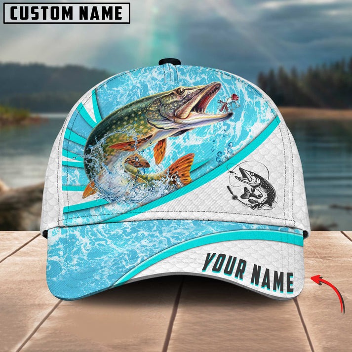 BlueJose Pike Fishing Water Tornado Personalized Cap