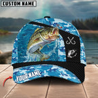 BlueJose Bass Fishing Blue Camo Personalized Cap